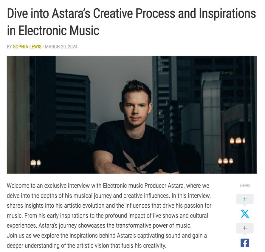 Astara talks about early inspirations, the lasting impact of Giorgio Moroder’s work on the dance music genre, how he implements the “Law of Reversed Effort” in his writing process, and much more!